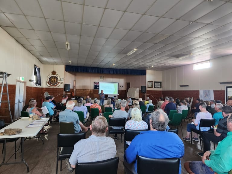 Local residents attending a community event near Emmaville, engaging in discussions and activities.